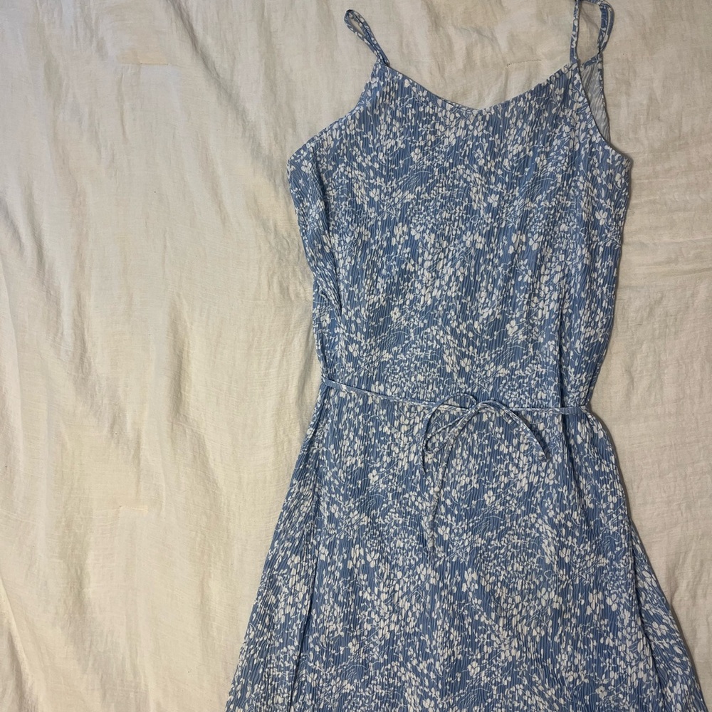 Blue and White Floral Women's Dress